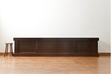 アンティーク家具　古民具・骨董 特大 九尺幅 極太框組み 時代箪笥 ローボード(水屋箪笥、テレビ台、キャビネット、収納棚)