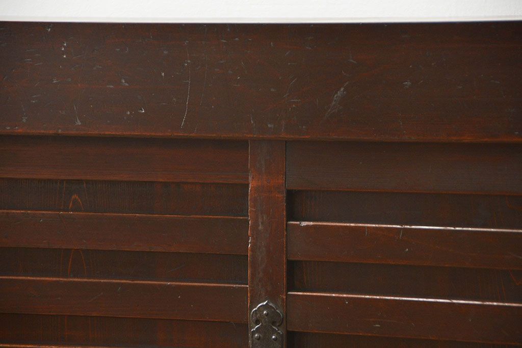 アンティーク家具　古民具・骨董 特大 九尺幅 極太框組み 時代箪笥 ローボード(水屋箪笥、テレビ台、キャビネット、収納棚)