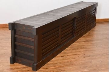 アンティーク家具　古民具・骨董 特大 九尺幅 極太框組み 時代箪笥 ローボード(水屋箪笥、テレビ台、キャビネット、収納棚)