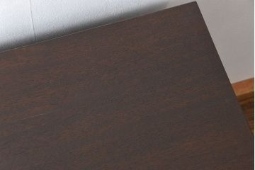 アンティーク家具　古民具・骨董 前面縞黒檀の結霜ガラス収納棚(時代箪笥、食器棚)