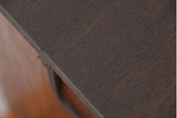 アンティーク家具　古民具・骨董 前面縞黒檀の結霜ガラス収納棚(時代箪笥、食器棚)