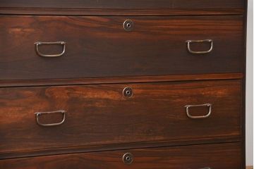 アンティーク家具　古民具・骨董 前面縞黒檀の上品な時代箪笥(チェスト、タンス)