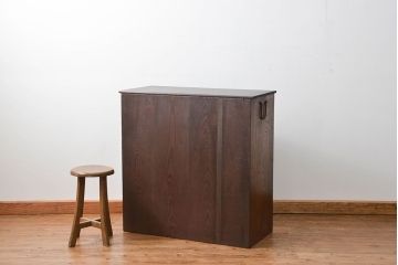 アンティーク家具　古民具・骨董 前面縞黒檀の上品な時代箪笥(チェスト、タンス)