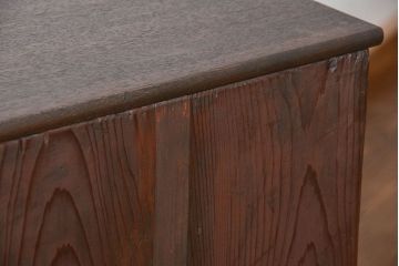 アンティーク家具　古民具・骨董 前面縞黒檀の上品な時代箪笥(チェスト、タンス)