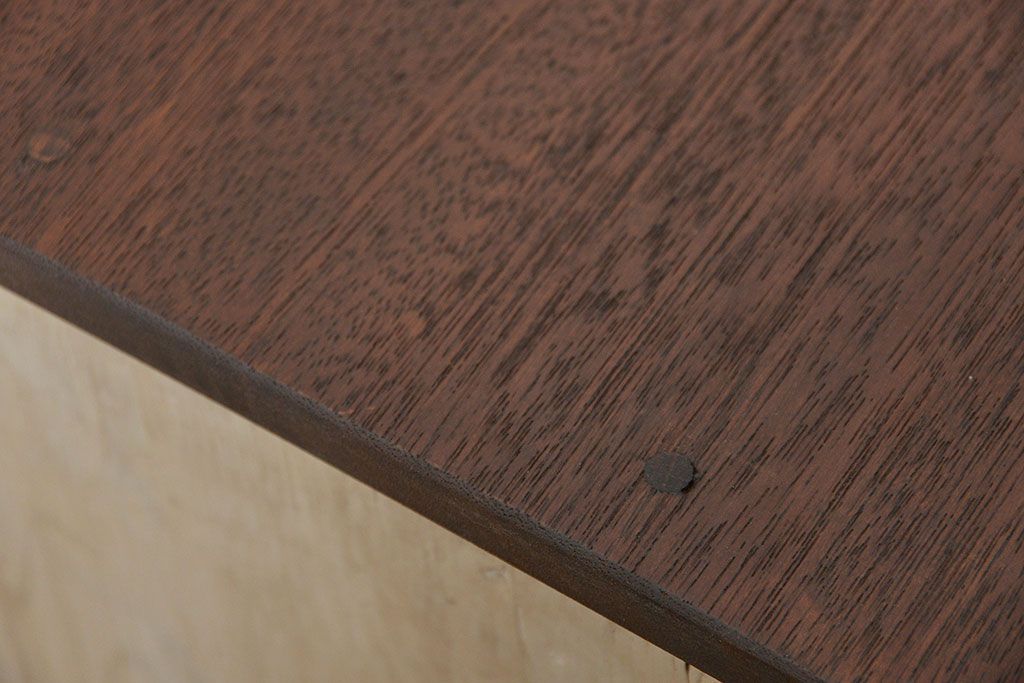 アンティーク家具　鉄脚付きアンティークペイントローボード(収納棚、TVボード)