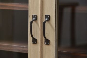 アンティーク家具　鉄脚付きアンティークペイントローボード(収納棚、TVボード)