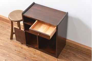 中古 ビンテージ 松本民芸家具 小振りな収納棚(飾り棚、本棚)