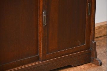 アンティーク家具　アンティーク 古いナラ材の象嵌入りライティングビュロー(机、在宅ワーク、在宅用ライティングデスク)