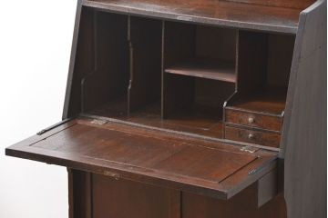 アンティーク家具　アンティーク 古いナラ材の象嵌入りライティングビュロー(机、在宅ワーク、在宅用ライティングデスク)