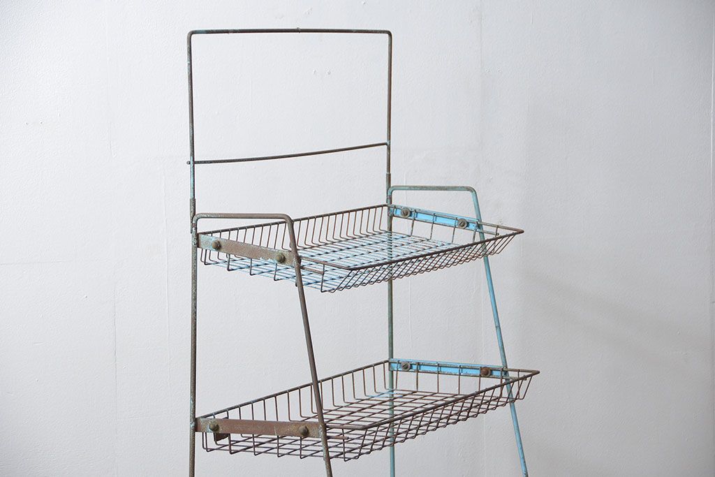 レトロ家具　昭和レトロ ★古い商店のアイアンラック(1)(飾り棚、陳列棚)