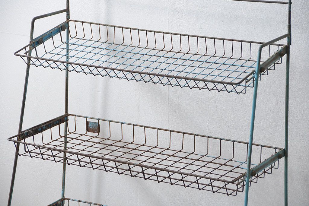 レトロ家具　昭和レトロ ★古い商店のアイアンラック(1)(飾り棚、陳列棚)