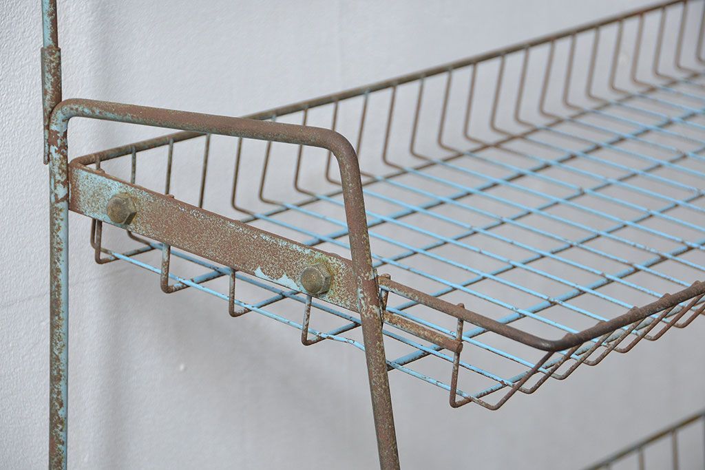 レトロ家具　昭和レトロ ★古い商店のアイアンラック(1)(飾り棚、陳列棚)