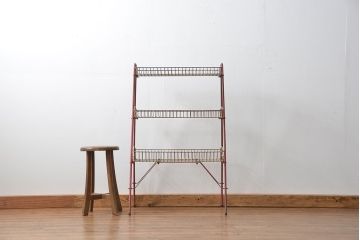 レトロ家具　昭和レトロ 古い商店のアイアンラック(2)(飾り棚、陳列棚)