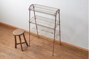 レトロ家具　昭和レトロ 古い商店のアイアンラック(2)(飾り棚、陳列棚)