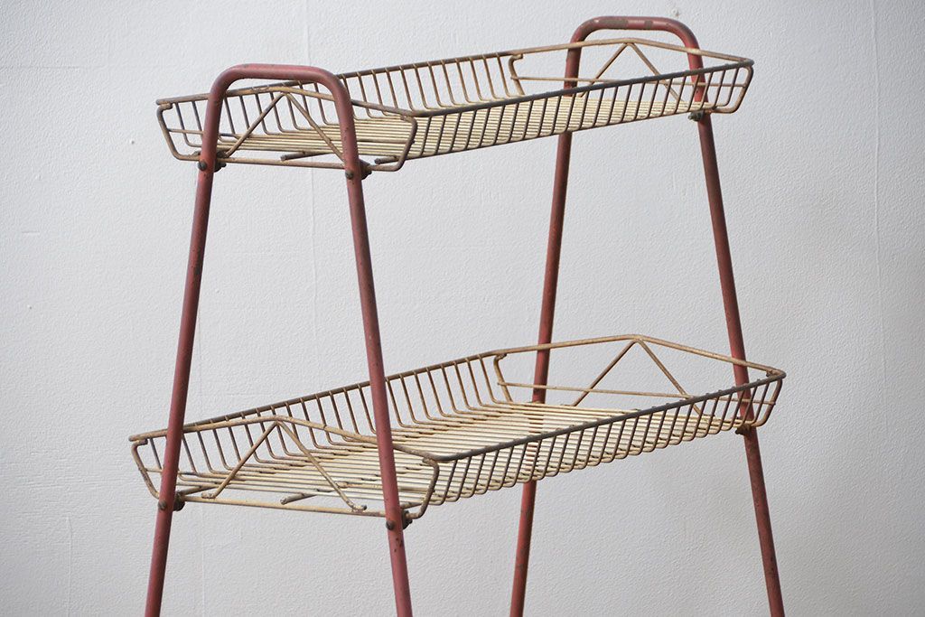 レトロ家具　昭和レトロ 古い商店のアイアンラック(2)(飾り棚、陳列棚)