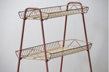 レトロ家具　昭和レトロ 古い商店のアイアンラック(2)(飾り棚、陳列棚)