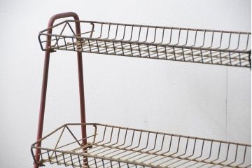 レトロ家具　昭和レトロ 古い商店のアイアンラック(2)(飾り棚、陳列棚)