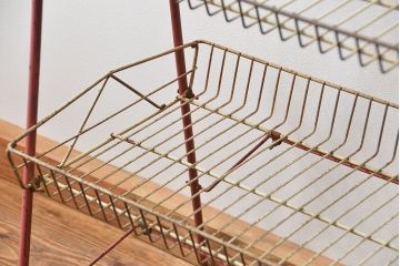 レトロ家具　昭和レトロ 古い商店のアイアンラック(2)(飾り棚、陳列棚)