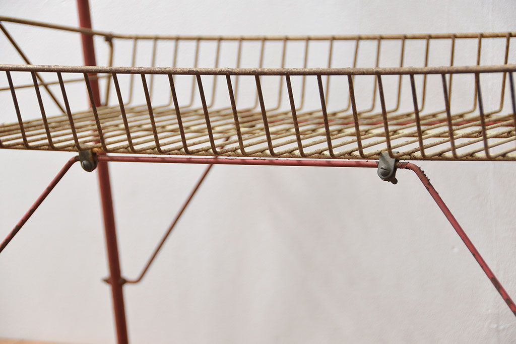 レトロ家具　昭和レトロ 古い商店のアイアンラック(2)(飾り棚、陳列棚)