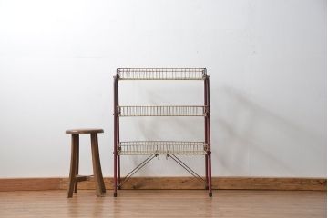レトロ家具　昭和レトロ 古い商店のアイアンラック(3)(飾り棚、陳列棚)