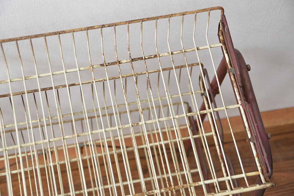 レトロ家具　昭和レトロ 古い商店のアイアンラック(3)(飾り棚、陳列棚)