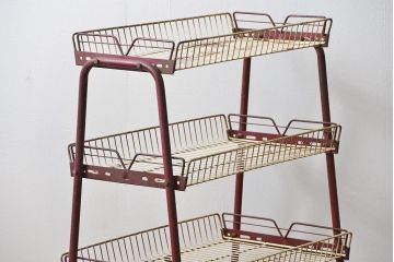 レトロ家具　昭和レトロ 古い商店のアイアンラック(3)(飾り棚、陳列棚)