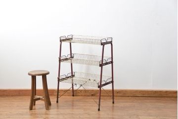 レトロ家具　昭和レトロ 古い商店のアイアンラック(3)(飾り棚、陳列棚)