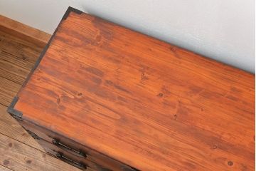 アンティーク家具　古民具・骨董 ☆味わい深い二段重ね時代箪笥(整理タンス、衣装箪笥)