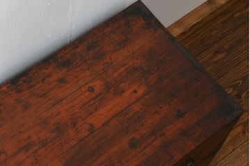 アンティーク家具　古民具・骨董 ☆味わい深い二段重ね時代箪笥(整理タンス、衣装箪笥)