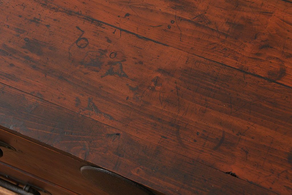 アンティーク家具　古民具・骨董 ☆味わい深い二段重ね時代箪笥(整理タンス、衣装箪笥)