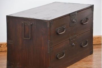 アンティーク家具　古民具・骨董 シックな時代箪笥ローボード(ローチェスト)