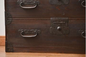 アンティーク家具　古民具・骨董 シックな時代箪笥ローボード(ローチェスト)