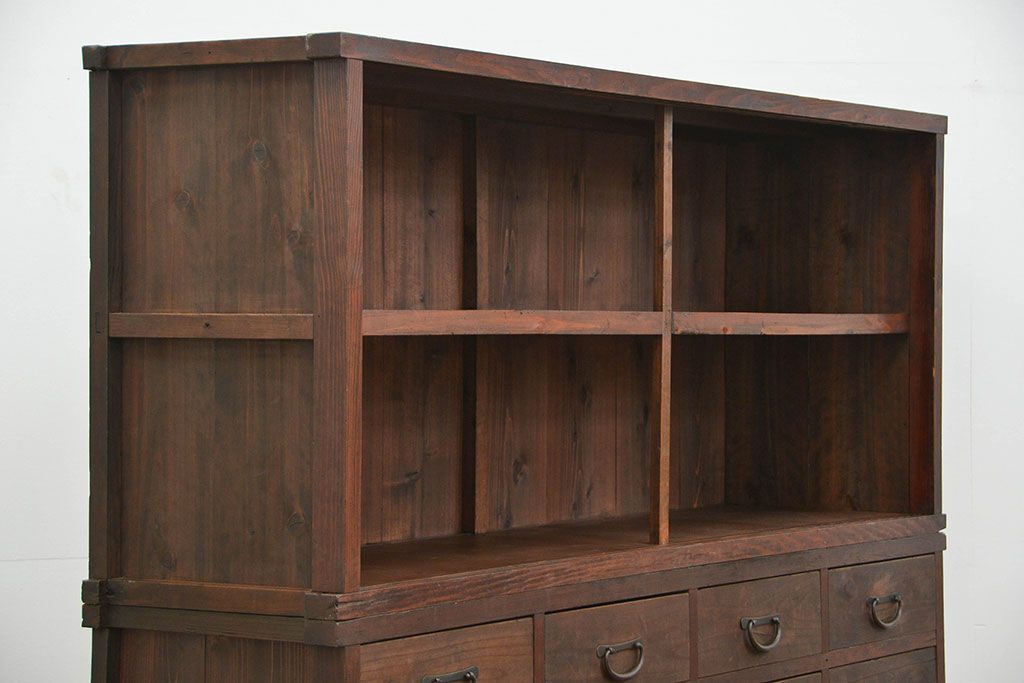 アンティーク家具　アンティーク 引き出し20杯 2段重ね収納箪笥(収納棚、飾り棚、薬箪笥、百味箪笥、チェスト)