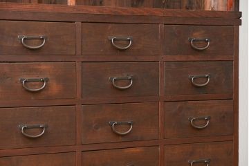 アンティーク家具　アンティーク 引き出し20杯 2段重ね収納箪笥(収納棚、飾り棚、薬箪笥、百味箪笥、チェスト)