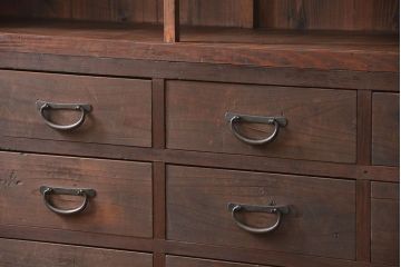 アンティーク家具　アンティーク 引き出し20杯 2段重ね収納箪笥(収納棚、飾り棚、薬箪笥、百味箪笥、チェスト)