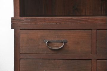 アンティーク家具　アンティーク 引き出し20杯 2段重ね収納箪笥(収納棚、飾り棚、薬箪笥、百味箪笥、チェスト)