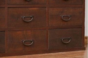 アンティーク家具　アンティーク 引き出し20杯 2段重ね収納箪笥(収納棚、飾り棚、薬箪笥、百味箪笥、チェスト)