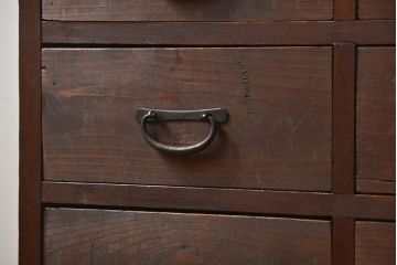 アンティーク家具　アンティーク 引き出し20杯 2段重ね収納箪笥(収納棚、飾り棚、薬箪笥、百味箪笥、チェスト)