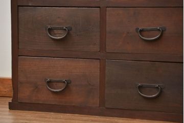 アンティーク家具　アンティーク 引き出し20杯 2段重ね収納箪笥(収納棚、飾り棚、薬箪笥、百味箪笥、チェスト)