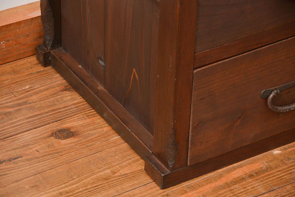 アンティーク家具　アンティーク 引き出し20杯 2段重ね収納箪笥(収納棚、飾り棚、薬箪笥、百味箪笥、チェスト)