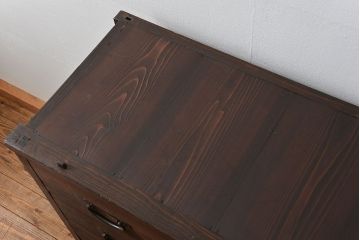 アンティーク家具　アンティーク 引き出し20杯 2段重ね収納箪笥(収納棚、飾り棚、薬箪笥、百味箪笥、チェスト)