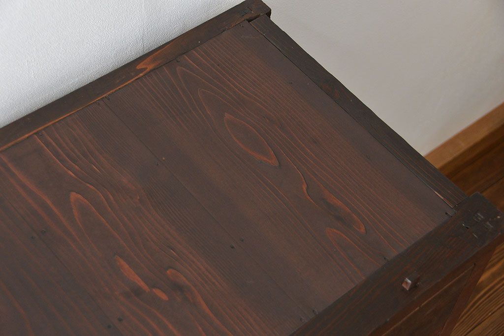 アンティーク家具　アンティーク 引き出し20杯 2段重ね収納箪笥(収納棚、飾り棚、薬箪笥、百味箪笥、チェスト)