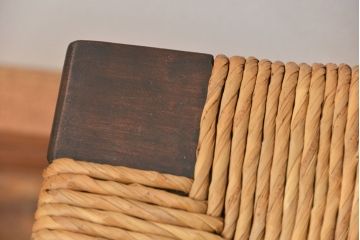 中古 ビンテージ 松本民芸家具 ラッシ長スツール(1)(ベンチ、長椅子、イス)定価約186000円