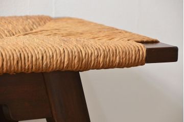 中古 ビンテージ 松本民芸家具 ラッシ長スツール(1)(ベンチ、長椅子、イス)定価約186000円
