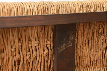 中古 ビンテージ 松本民芸家具 ラッシ長スツール(1)(ベンチ、長椅子、イス)定価約186000円