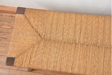 中古 ビンテージ 松本民芸家具 ラッシ長スツール(2)(ベンチ、長椅子、イス)