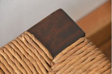中古 ビンテージ 松本民芸家具 ラッシ長スツール(2)(ベンチ、長椅子、イス)