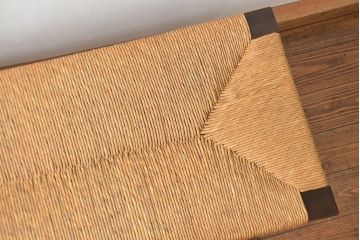 中古 ビンテージ 松本民芸家具 ラッシ長スツール(4)(ベンチ、長椅子、イス)