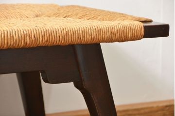 中古 ビンテージ 松本民芸家具 ラッシ長スツール(4)(ベンチ、長椅子、イス)