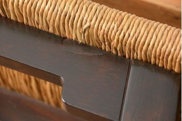 中古 ビンテージ 松本民芸家具 ラッシ長スツール(4)(ベンチ、長椅子、イス)